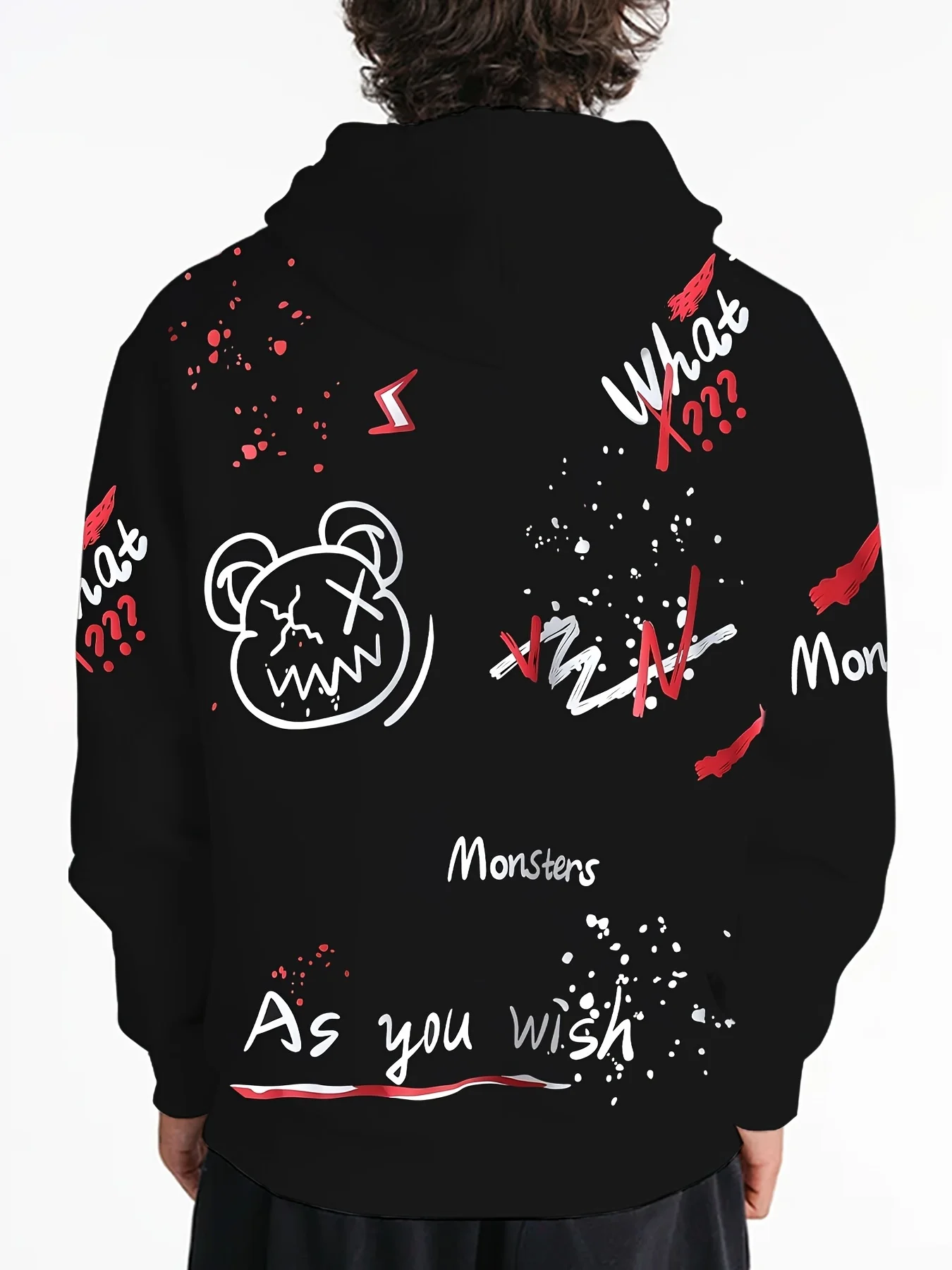 الرجال الأوروبية والأمريكية الخريف شخصية الكتابة على الجدران طباعة مريحة لينة مقنعين البلوز في الهواء الطلق نمط الشارع أعلى