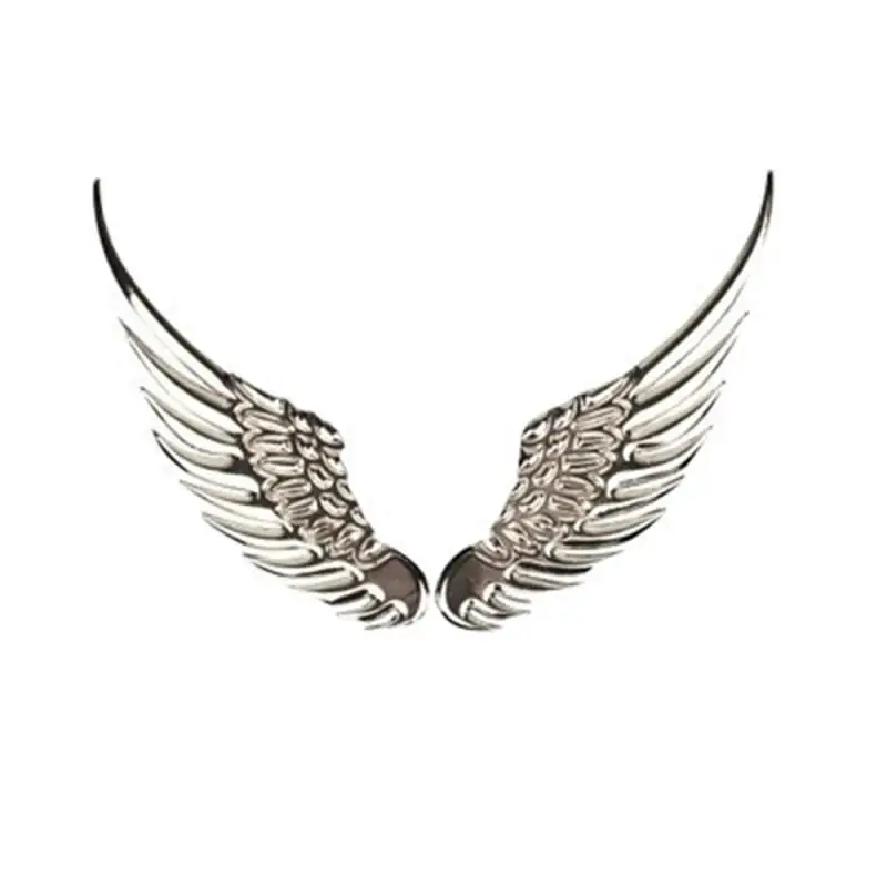 Car Auto Sticker 3D Stereo Metal Angel Wing Moto Decoration with Decals Emblem Chrome Auto 3D Big Sticker Exterior Decal