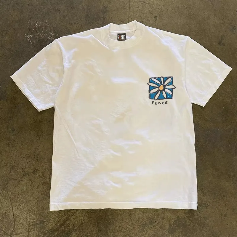 Loose Fit Short Sleeve T-Shirt Printed Casual Top Tagless Design Summer Fashion Suitable for Both Men and Women