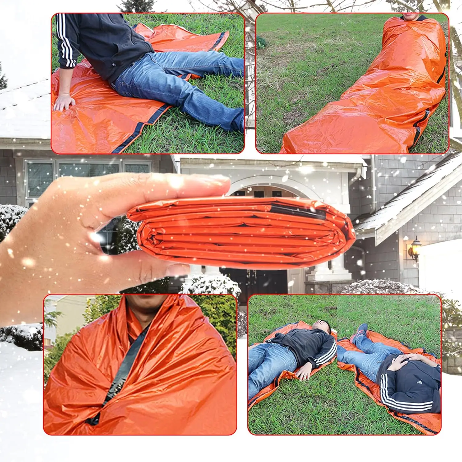 Sacs de couchage d'urgence – Couvertures d'urgence portables pour la survie en plein air et le camping