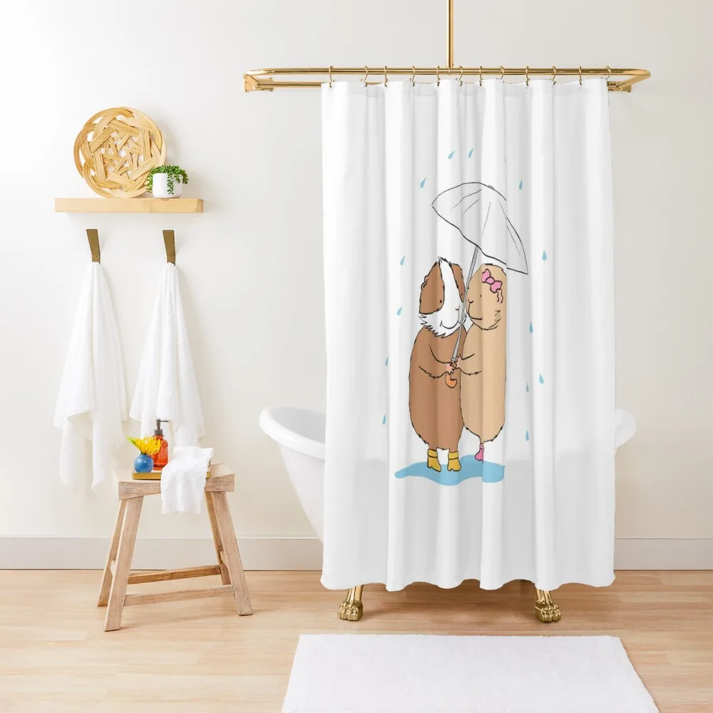 

Guinea pigs under rain Shower Curtain Bathtub Shower Waterproof For Bathroom Shower Modern Bathroom Accessories Curtain