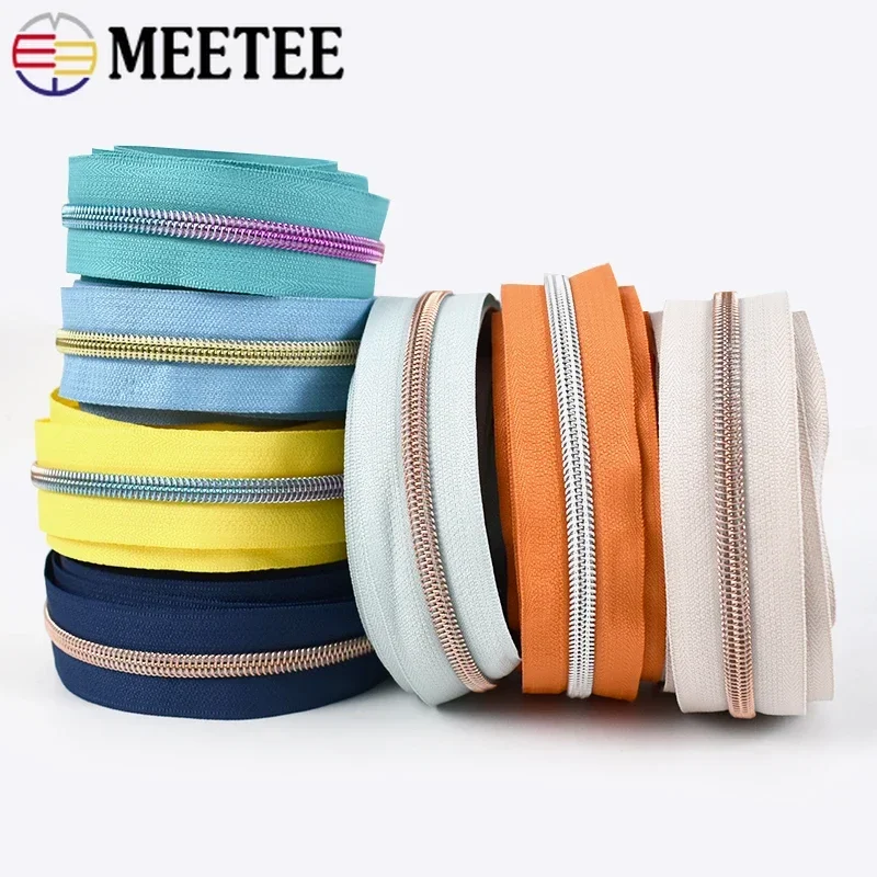 2-20Meters 5# Sewing Nylon Zipper Tape Bag Shoes Coil Zippers By The Meter Jacket Pocket Zips Repair Kit DIY Garment Accessories