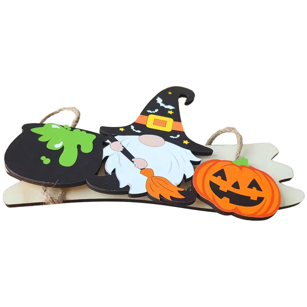 

Wooden Hanging Sign Halloween Themed Decor For Front Door Home Wall Ornament Lightweight Outdoor Indoor Use