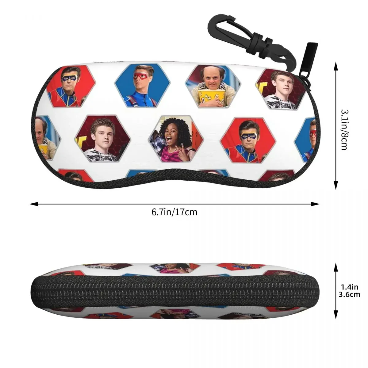 Henry Danger - Hexagon Shell Glasses Case Protector Sunglasses Box Women Men Soft Eyeglasses Bag Pouch