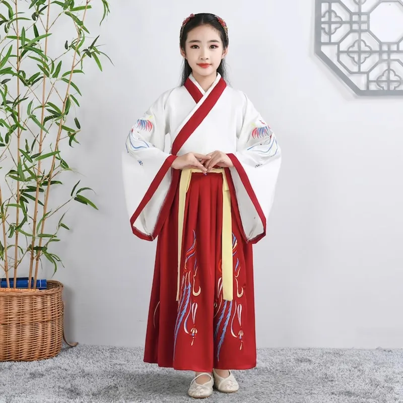 2024 Lente Herfst Kinderen Oude Kostuum Podium Voorstelling Kleding Jongens Meisjes Tang Pak Mode Print Traditionele Kostuum