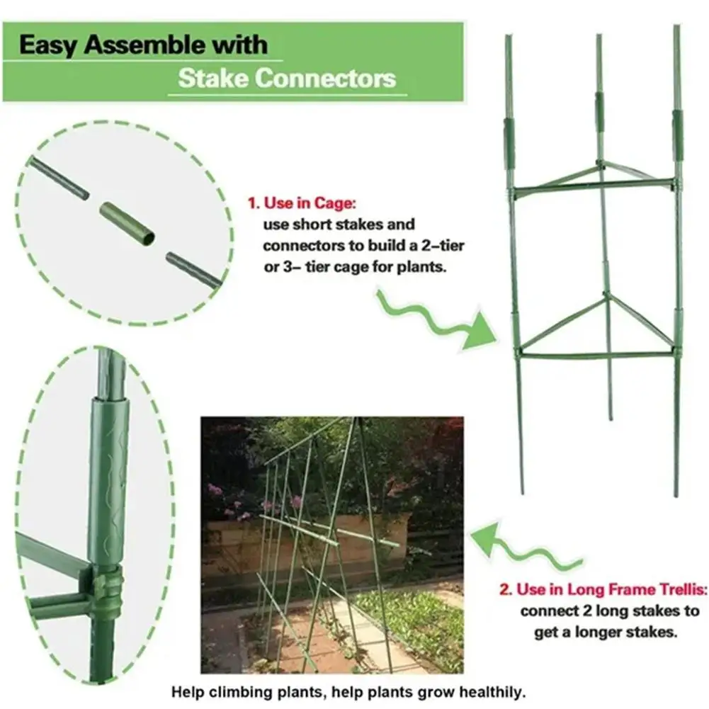 8/11/16/20mm Gardening Plant Support Connecting Pipe Vines Climbing Plant Support Stakes Connector Grafting stick Connector