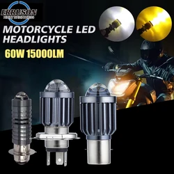 1pcs H4/P15D/BA20D Motorcycle Headlight 6000K Hi/Lo Beam Light Led lights for motorcycle Motorcycle accessories yellow white