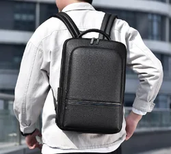 New Men's High Quality Leather Laptop Bag Fashion Business Large Capacity Shoulder Bags Totes Multifunctional Backpack 16 inch