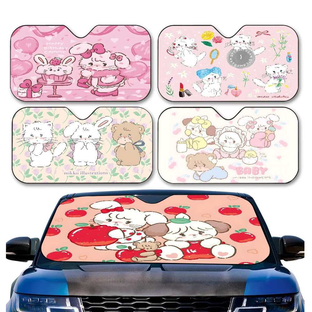 Mikko Anime Cartoon Car Sunshade Front Window Cover Windshield Sun Shade Car Visor Protection Interior Accessories