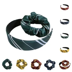 Wizard Magic Headband School Slytherin Striped Head Wear Cosplay Hair Rope Scrunchie Accessories Headwear Props