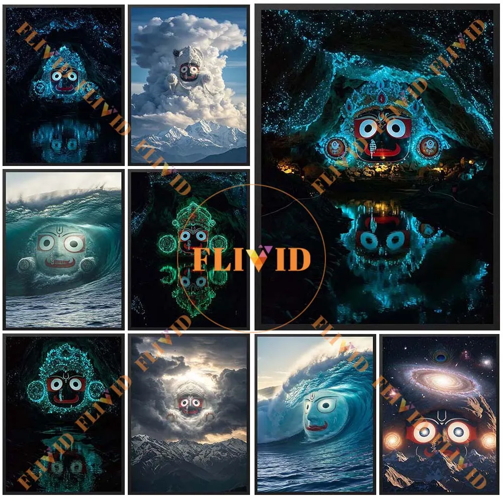 

Hinduism Lord Religion Sea Wave Poster Wall Pictures For Church Home Decor Wall Art Canvas Painting Unframed