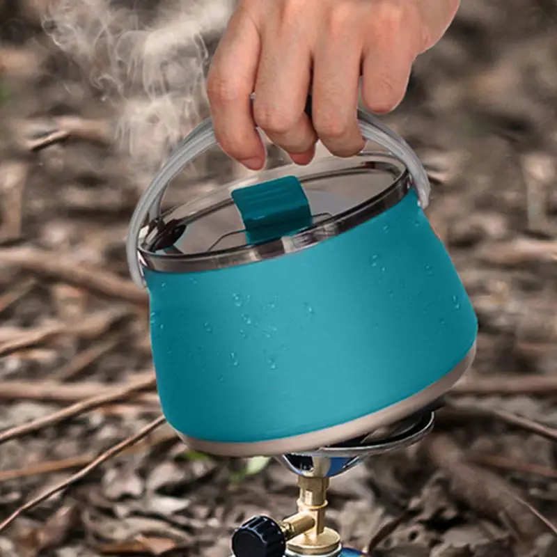 Portable Kettle For Boiling Water Outdoor Folding Silicone Coffee & Tea Kettle Portable Water Boiler Hot Water Pot For Camping