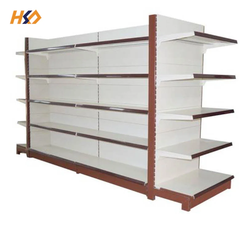 Supermarket Gondola Shelf Good Quality Heavy Duty Double-Sided Assemblable Rack Made Of Metallic Material
