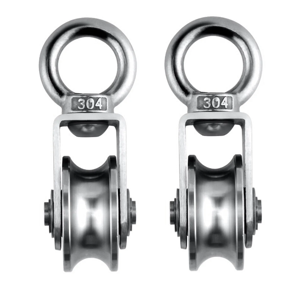 AA84 Cable Pulley Wheel Stainless Steel Swivel Pulley Block Silence Rotation Traction Wheel for System Lifting Gym 2Pcs
