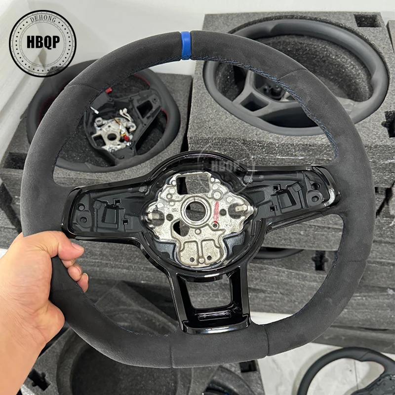 Blue Stitching And Alcantara Material Design Steering Wheel sSuitable For Golf 7 Original High-Quality Steering Wheel GTI