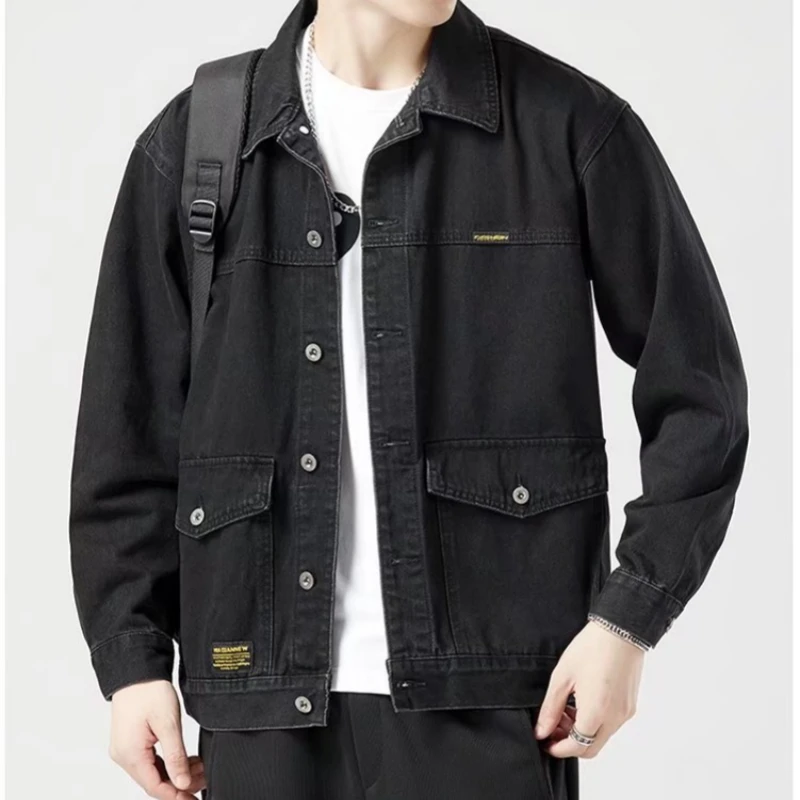 

Bomber Denim Jackets for Men Jeans Autumn Mens Clothing Male Coat Vintage Jackets Man Dress in Jean Dresses Blouse Work Wear