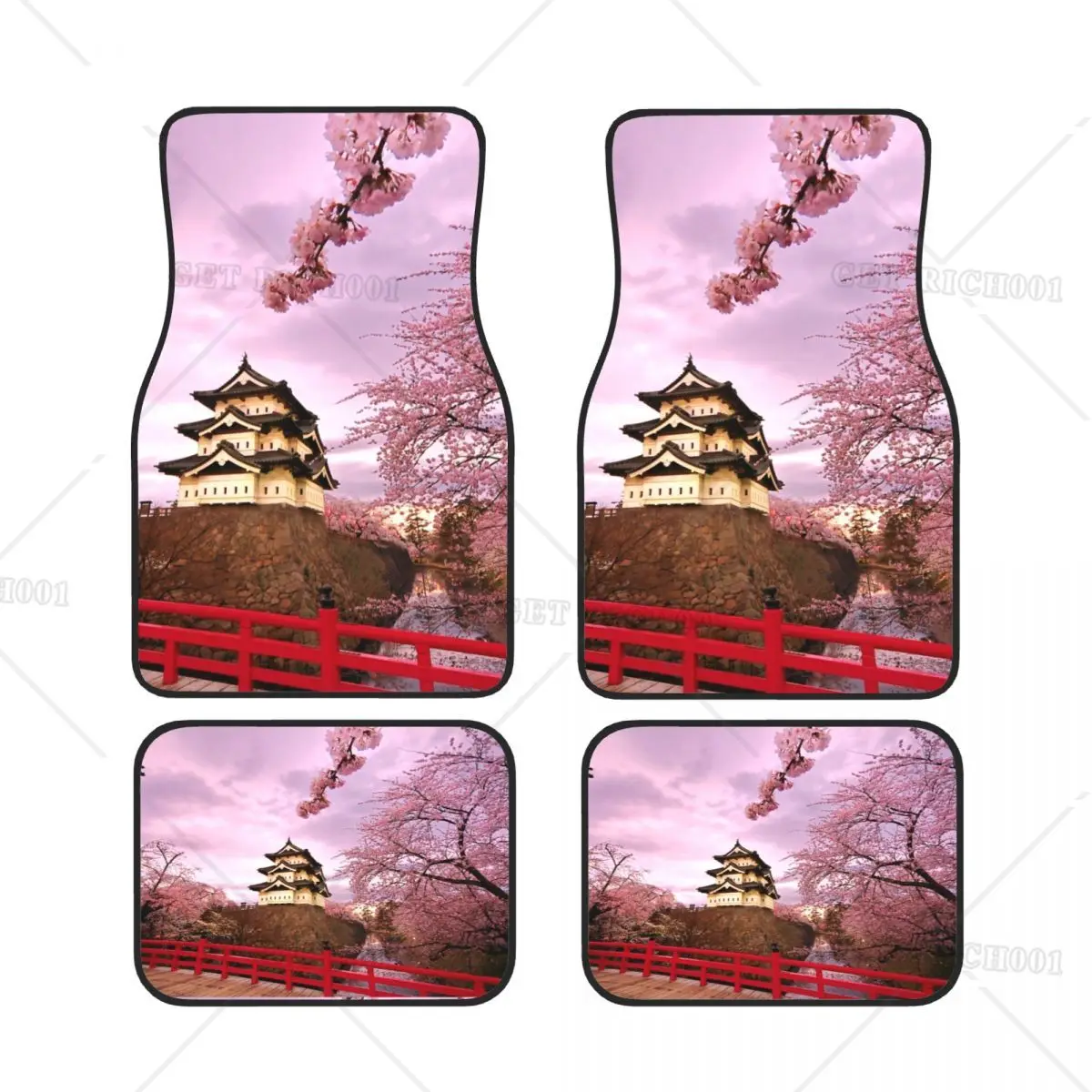

Автомобильные коврики Sakura для мужчин и женщин, автомобильные аксессуары, один размер, толстые напольные ковры, универсальные противоскользящие подушки, набор из 4 предметов