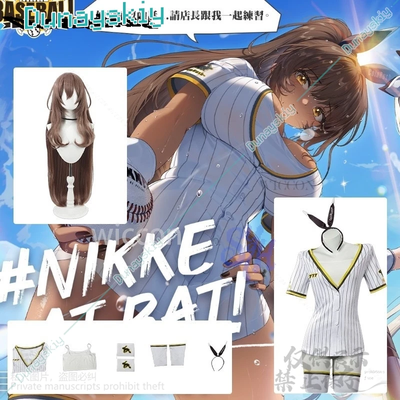 

anime game GODDESS OF VICTORY: NIKKE cosplay noir Black Rabbit costume Sports Suit sexy Baseball uniforms mini dress Halloween