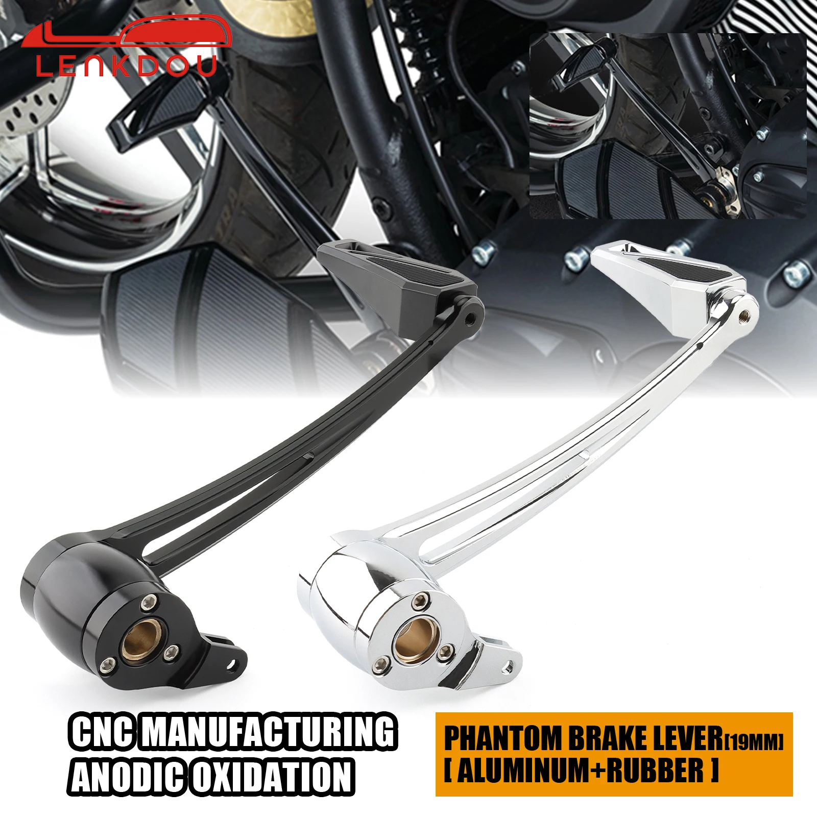 

Motorcycle Shift Lever Phantom Brake Arm Levers Black Chrome For Harley Touring Electra Street Glide Road King Trike Freewheeler