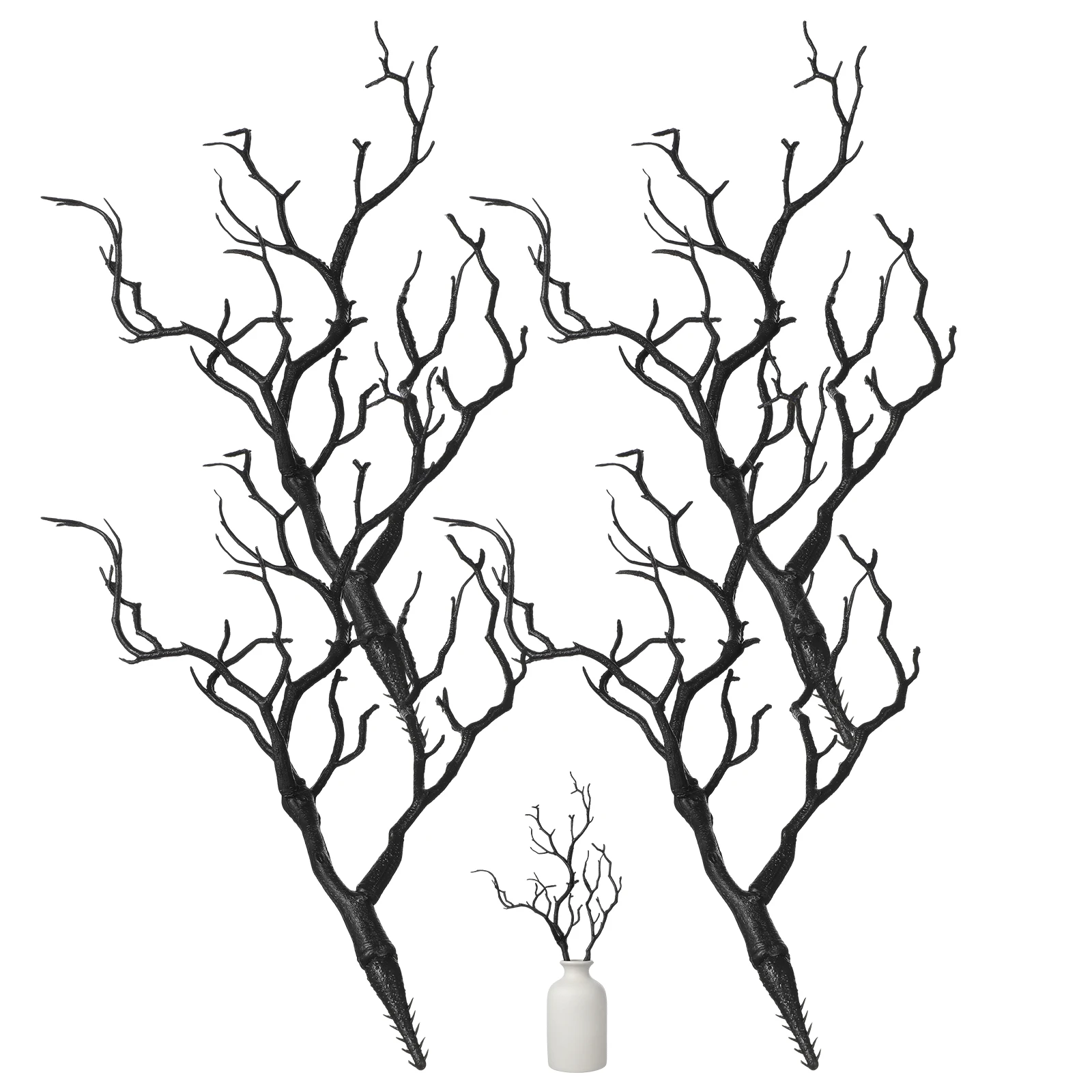 

4pcs Artificial Plastic Dried Antlers Tree Branches Plant Twigs Dark Witch DIY Headband Accessories Party Halloween Decoration