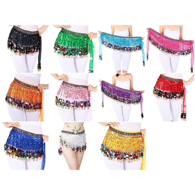 

Sequins Mini Skirt Glitter Dance Skirt Beach Swimsuits Coverups Wrap Skirt N7YF