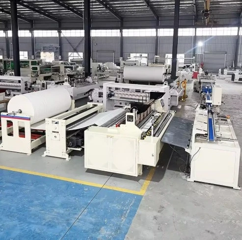 Customized Fast Speed Tissue Toilet Roll Making Equipment High Precision With Embossing Toilet Paper Converting Machine High Ef