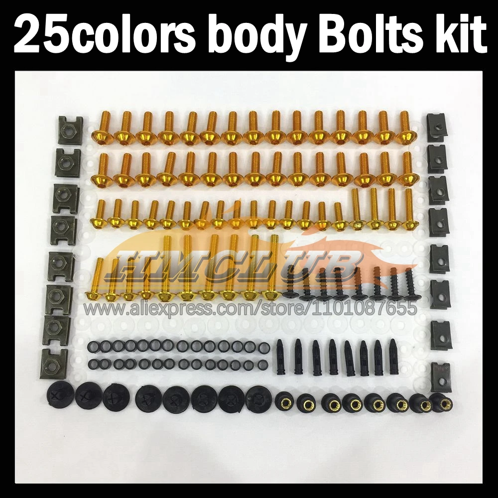 268ps Full Screws Kit Body bolt For YAMAHA FZR250 R FZR 250 R FZR 250R FZR250R 1990 1991 1992 93 94 95 Fairing bolts screw NutS