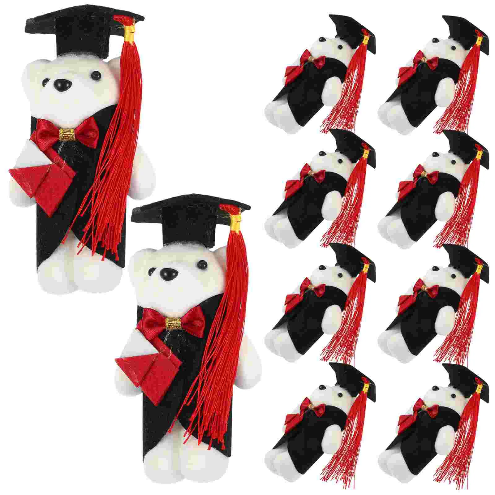 10 ชิ้น Dr Bear Bouquet Graduation ตกแต่งนุ่ม Graduate Miniature ตุ๊กตาผ้าเด็กดอกไม้ตกแต่งประดับ