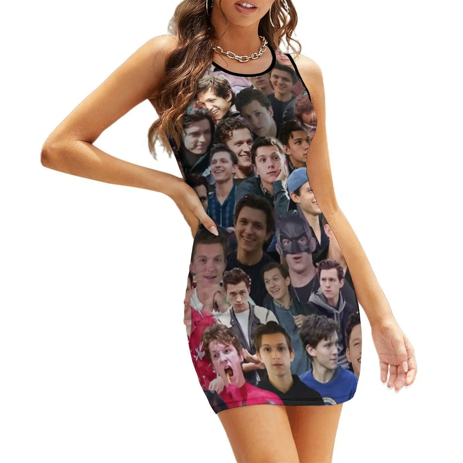 ทอม ฮอลแลนด์ คอลเลจชุดเดรสแขนกุด ชุดเดรสปาร์ตี้สุดหรูสำหรับผู้หญิง ชุดราตรี ชุดออกงาน ชุดผู้หญิง เสื้อผ้าฤดูร้อนสำหรับผู้หญิง