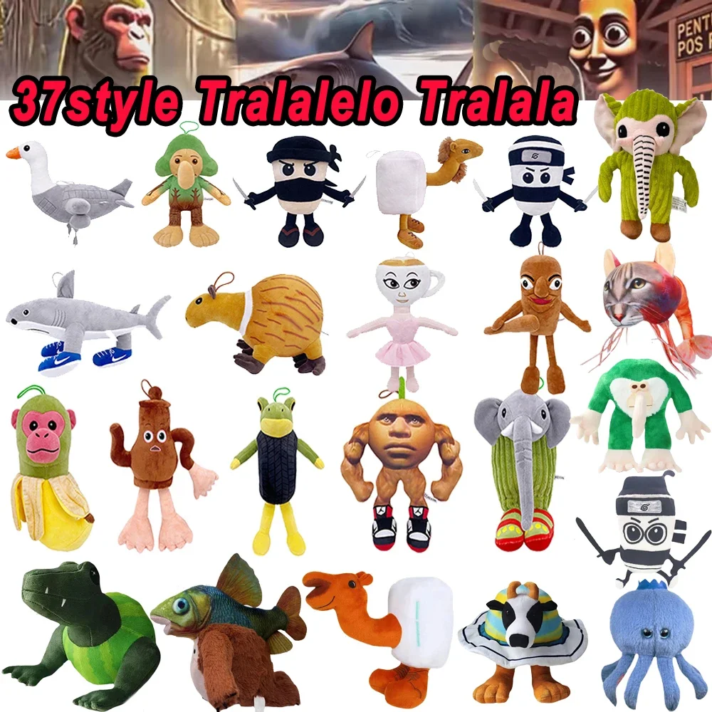 

38style Tralalelo Tralala Plush Tungtungtung Italian Brainrot Al Tralalero Tralala Plush Doll Stuffed Soft Pillow Custom Toys~