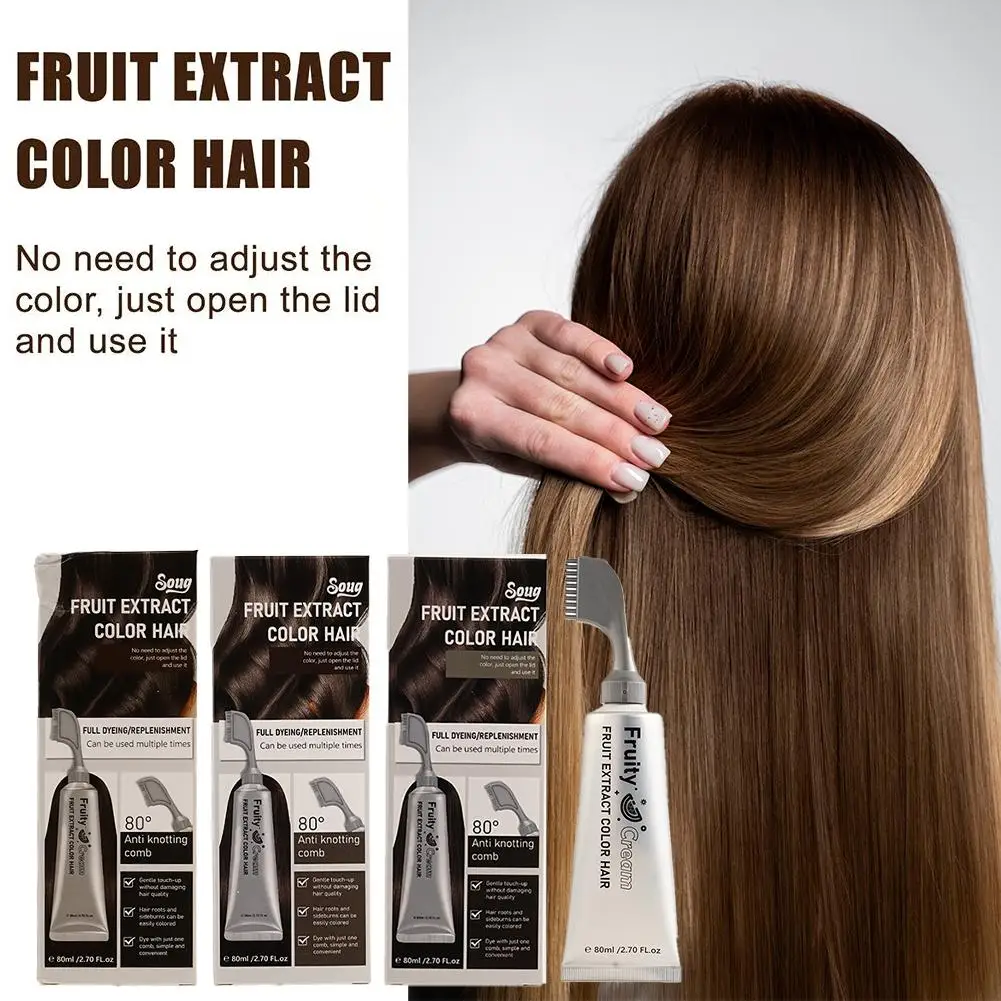 

Fruit Hair Dye Cream Plant Extract Hair Dye Essence With Comb Hair Dye Shampoo Botanical Bubble Hair Dye Non-Damaging Hair Color