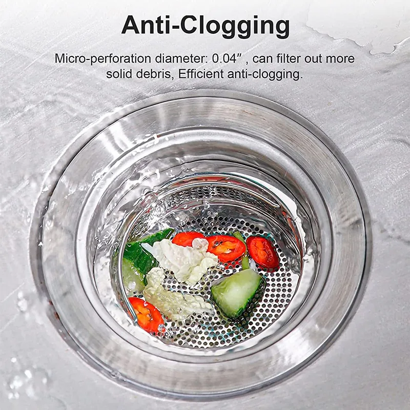 Stainless Steel Stopper Shower Drain Hole Filter With Handle Metal Sink Strainer Floor Drain For Kitchen height 2/4/4.7cm