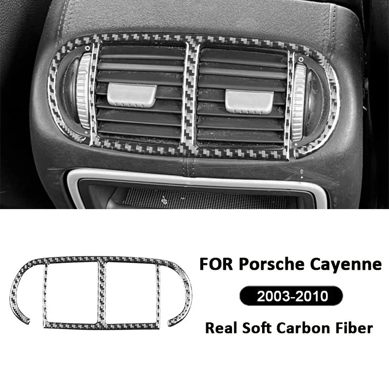 

For Porsche Cayenne 2003-2010 Carbon Fiber Car Rear Air Conditioning Outlet Trim Frame Decoration Sticker Interior Accessories