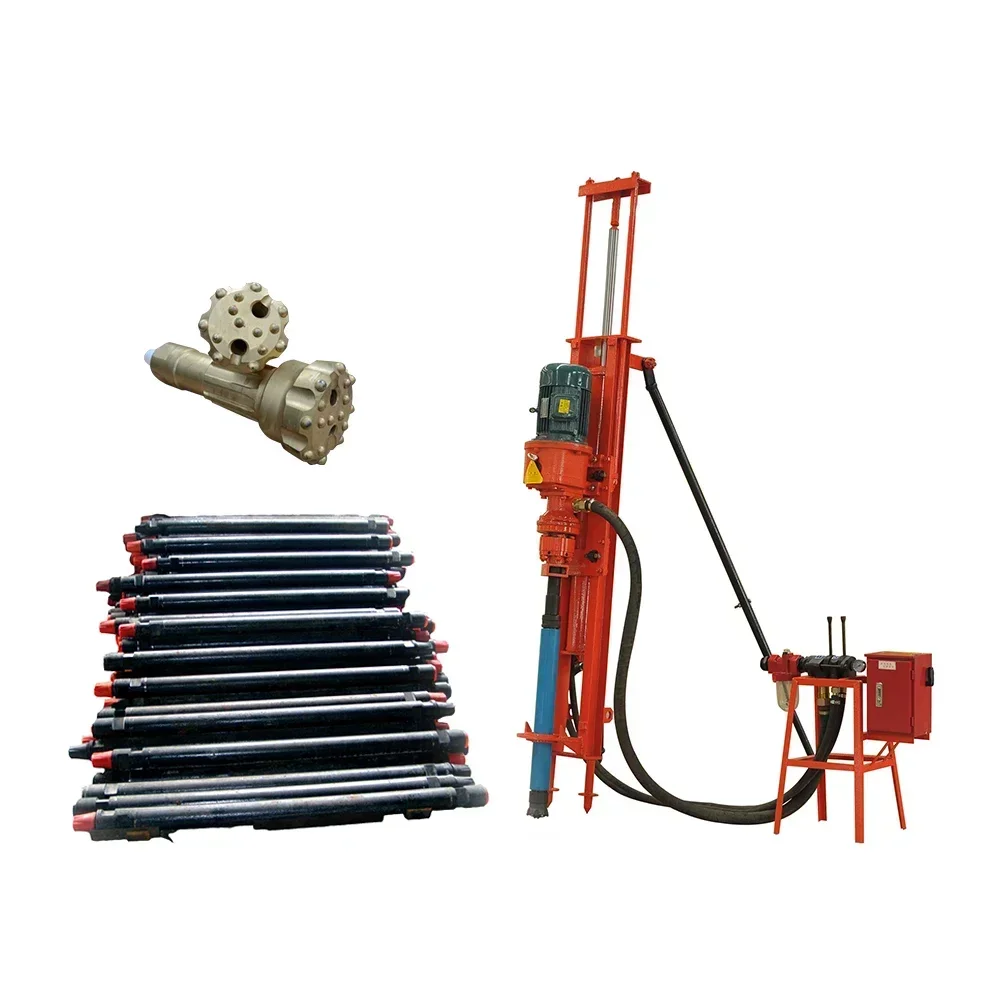 Portable Rock Soil DTH Drilling Rig Machine Construction Project Using Down the Hole Drill Rig Tool Pipe Bit Parts for Ghana