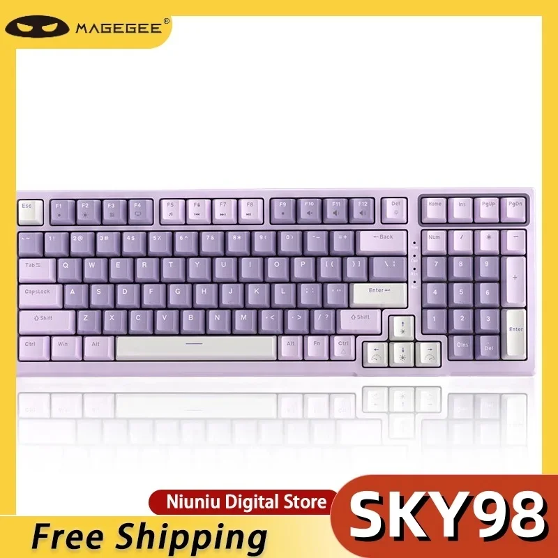 

Клавиатура Magegee Sky 98 Rgb с подсветкой, игровая механическая клавиатура с полной клавишей, 98 клавиш, с прокладкой, для офиса