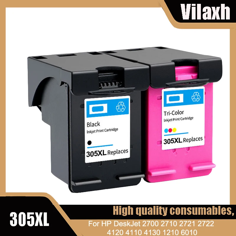 

Vilaxh 305XL Replacement For HP 305 For HP 305 XL Ink Cartridge For HP DeskJet 2700 2710 2721 2722 4120 4110 4130 1210 6010