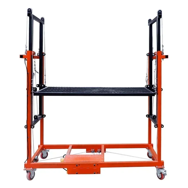 Mobile Remote Control Indoor Construction Site Decoration Shelf New Lift Pla Electric Lifting Scaffolding 1.5M Automatic Folding