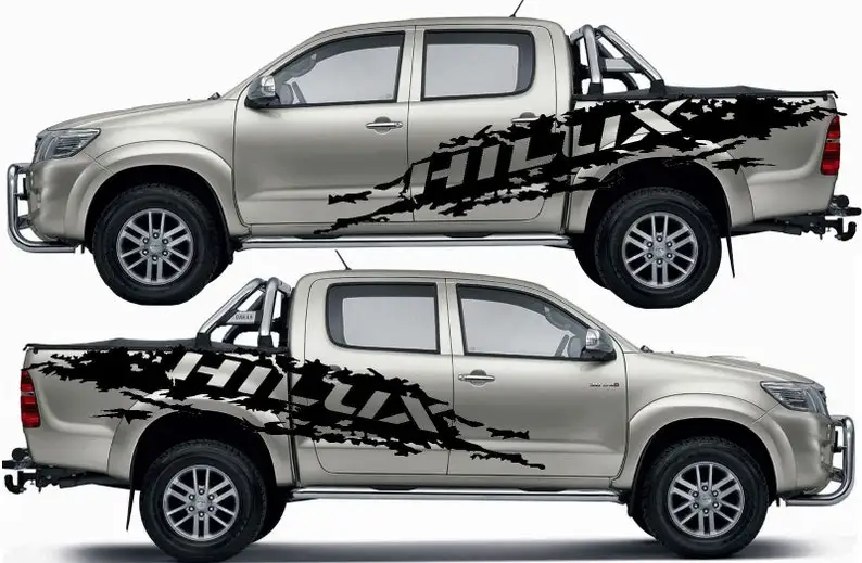 

Cool 2 Piece Assemblies Cut Decal Door Long Stripe Sticker for Windows Car Truck Car Toyota Hilux Kit Door Long Stripe Sticker