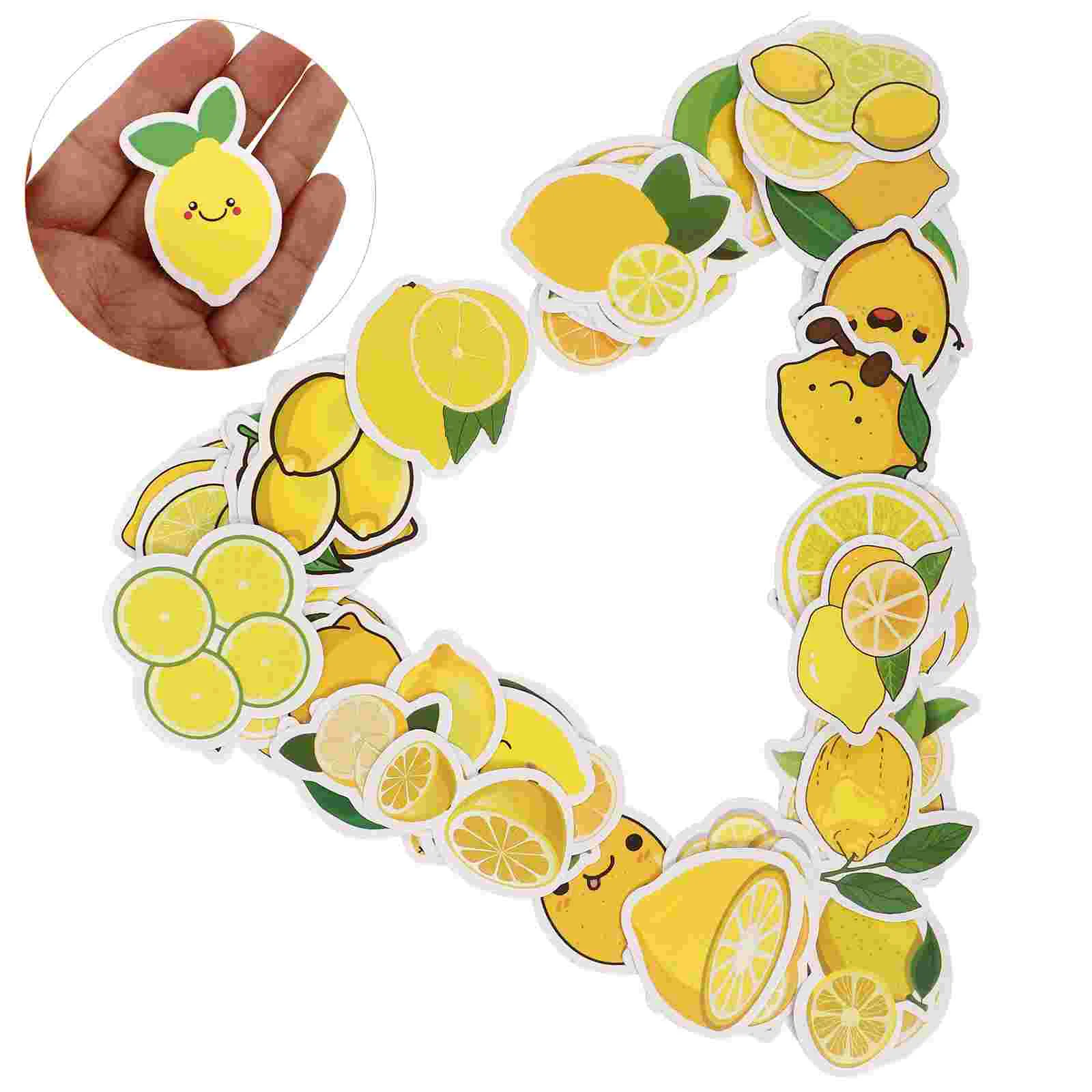 50 Pcs Guitar Lemon Sticker Child Bumper Cartoon Waterproof Stickers Suitcase Decals