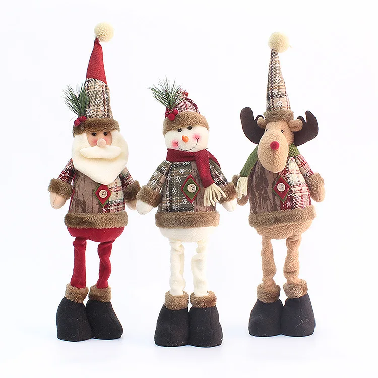 Christmas Telescopic Legs Old Man Snowman Elk Doll Doll Gift Gift  Ornament Wholesale