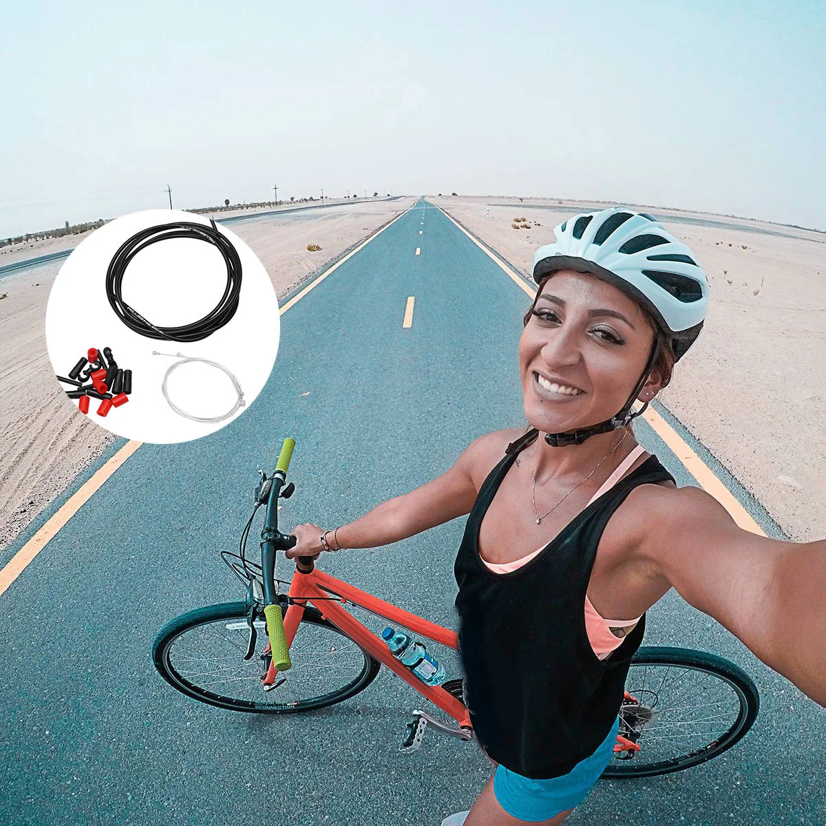 

1Set Bike Brake Cable Set High Carbon Steel Durable Universal Front Rear Brake Inner Cable S Shape Rotation Clip Buckle