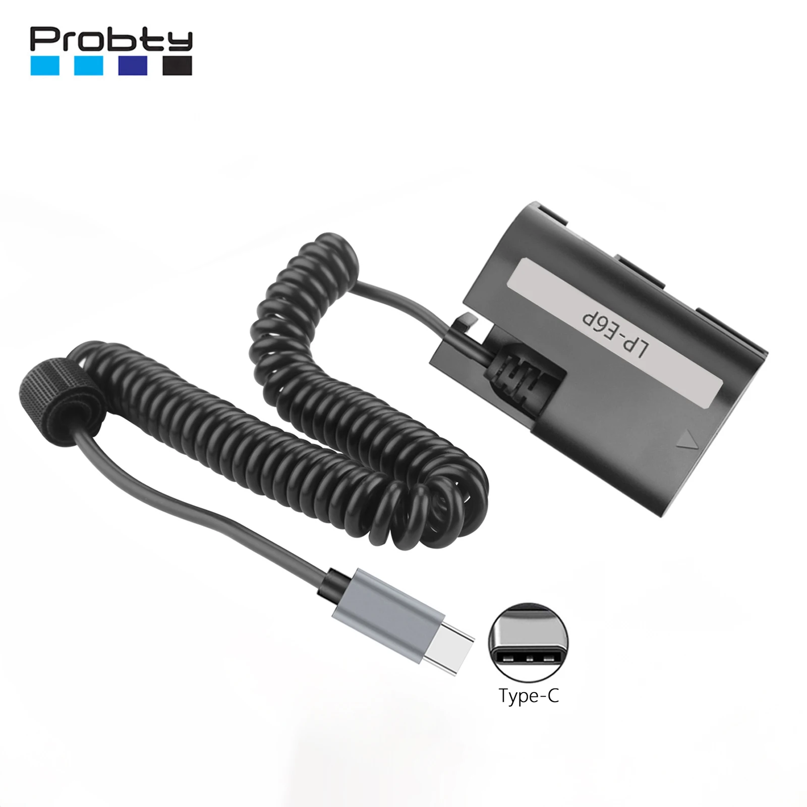 

USB-C адаптер-муляж батареи LP-E6P для Canon EOS R5 Mark II, R5, R6, R7, R, EOS 5DS R, 6D, 7D, 80D, 90D, 5D Mark II, Mark III