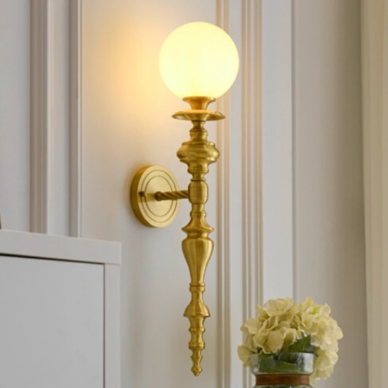 

All copper wall lamp, bedroom bedside lamp, living room TV background wall, retro lighting fixture
