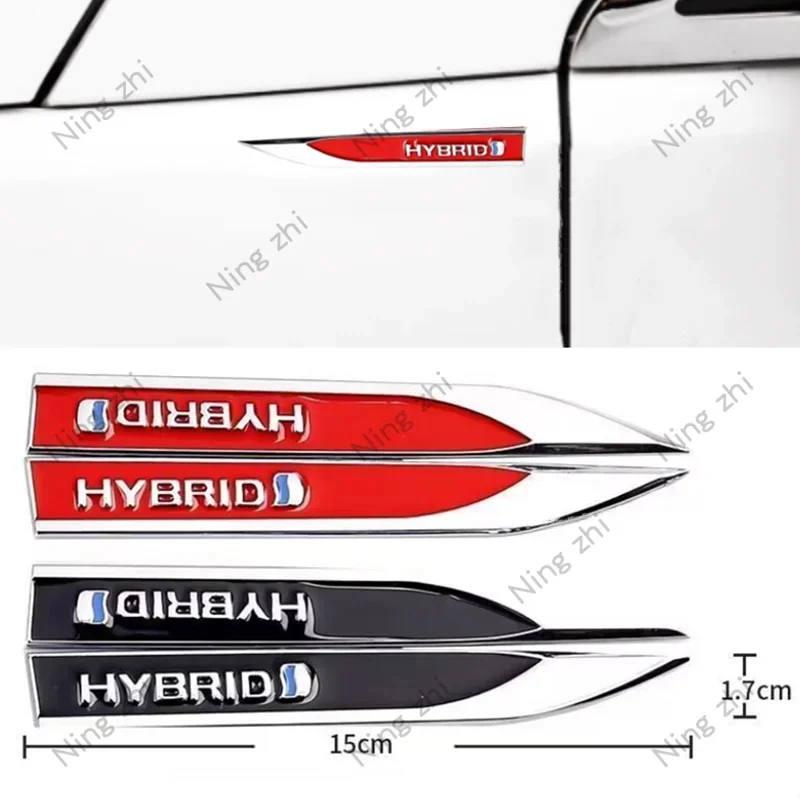 

2Pcs Metal HYBRID Car Body Side Fender Emblem Badge Sticker Decals For Toyota Hybrid Synergy Drive Prius Camry Rav4 Crown Auris