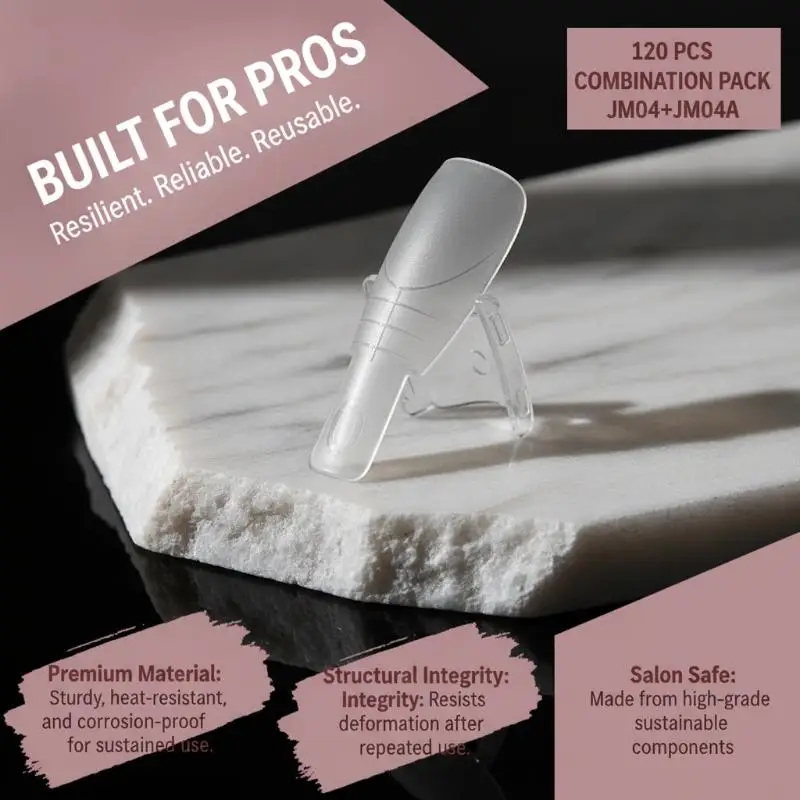 120Pcs/box Oval Extension Dual Form Sandwich Nail Forms No Paper Forms Needed For Easy Nail Extensions Top Mold Bottom Mold