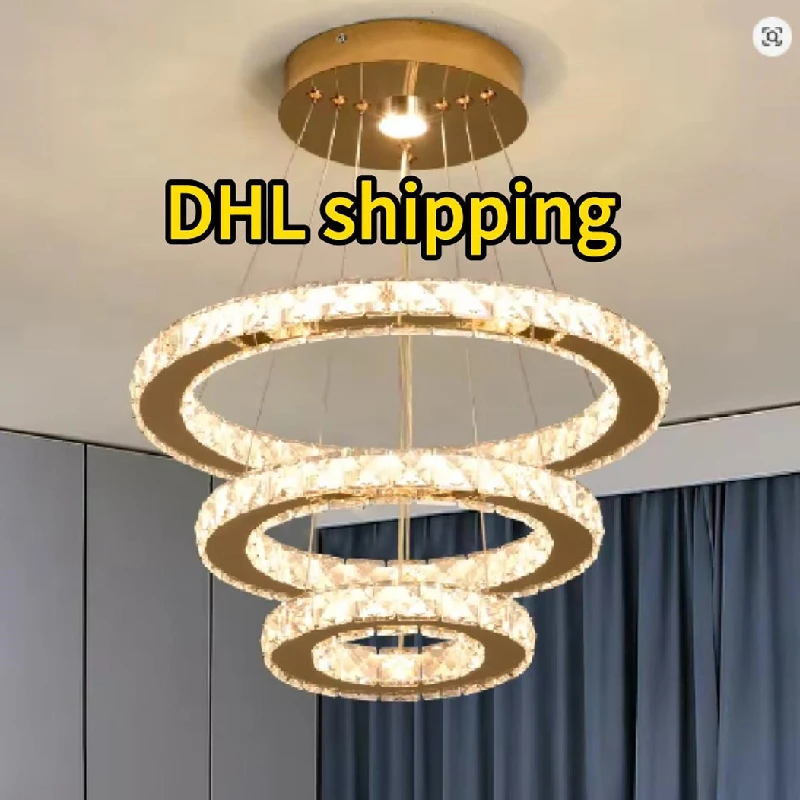 

French Luxury Crystal Chandeliers Modern LED Ceiling Light for Living Room Dining Room Bedroom Hallway Gold Pendant Lamp Decor