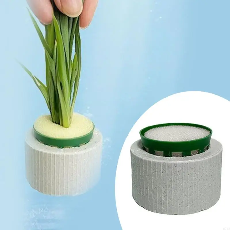 

30Pcs Aquarium Plant Weights Base Set With Ceramics Rings And Planting Sponges 37JD
