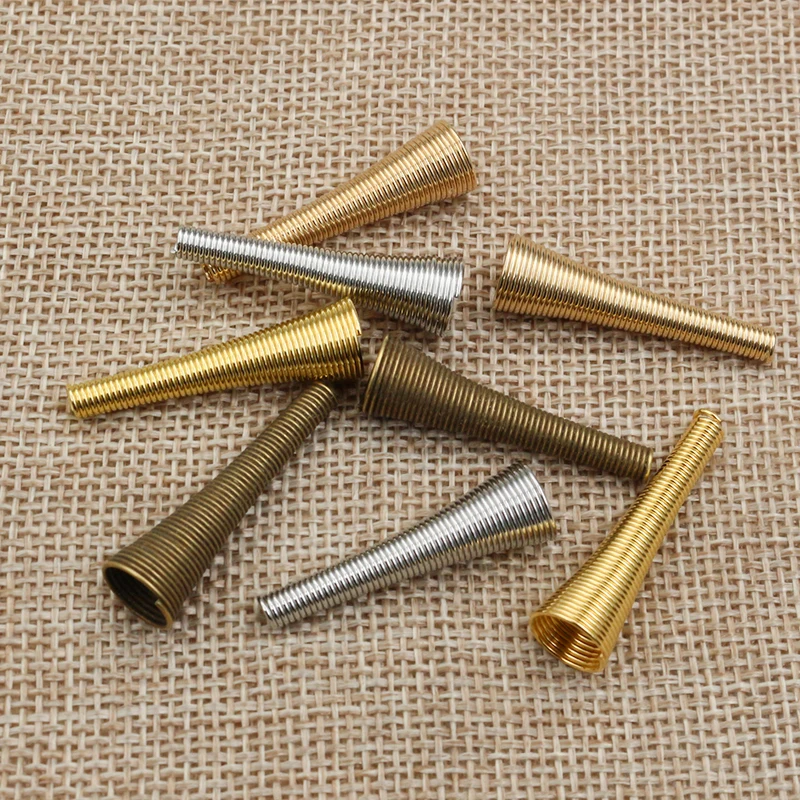 15pcs Metal Spring Funnel Shape Spacer Beads Caps DIY Beading Supplies Cone Spring Coil End caps For Jewelry Makings Accessories