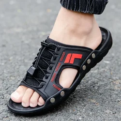 Neue Herren Sandalen Sommer Hausschuhe Leder Gesicht faulen Schuhe Trend atmungsaktive Strands chuhe