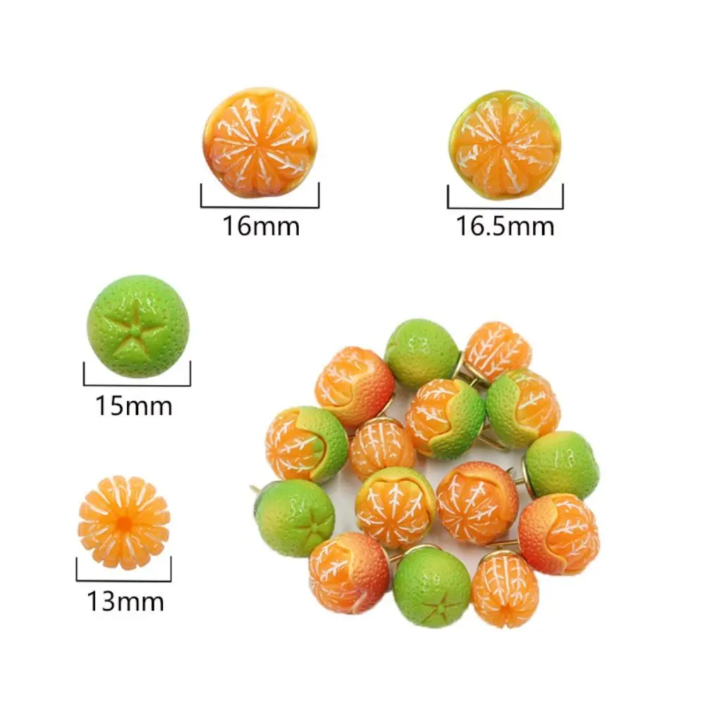 

15Pcs Creative Simulated Fruit Push Pins 3D DIY Blackboard Push Pins Cute Multifunctional Orange Pushpins Photo Wall Decor